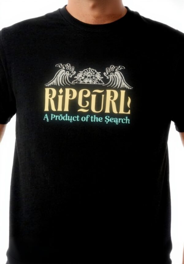 Rip Curl T-shirt Uomo Nero Horizon Front Print L
