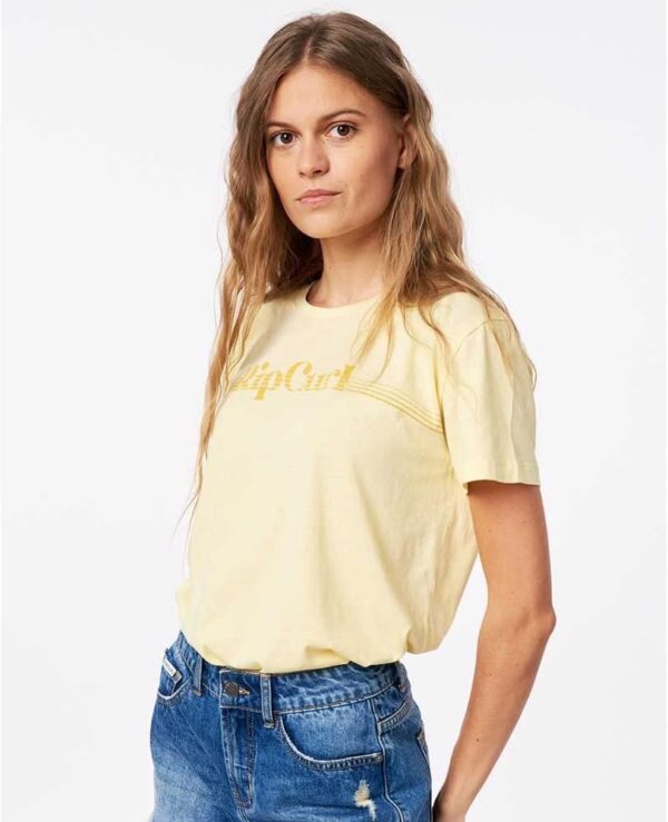 Maglietta Rip Curl Donna Re-Entry W T-shirt sportiva Giallo-2