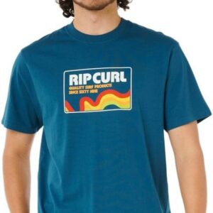 Maglietta Uomo Rip Curl Surf Revival Swirl Tee Oceano-0