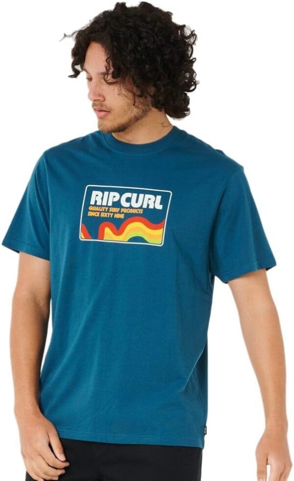Maglietta Uomo Rip Curl Surf Revival Swirl Tee Oceano-1