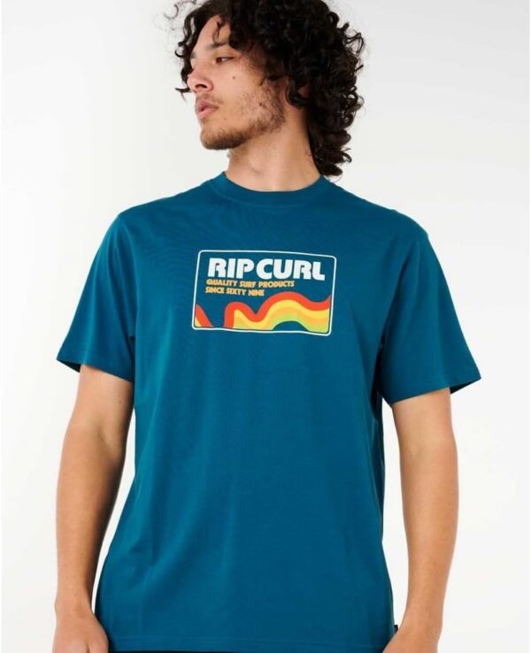Maglietta Uomo Rip Curl Surf Revival Swirl Tee Oceano-3