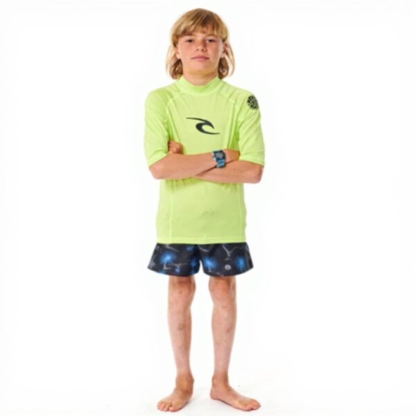 Rip Curl Maglietta Rash Guard Bambini UPF 50 Verde Lime