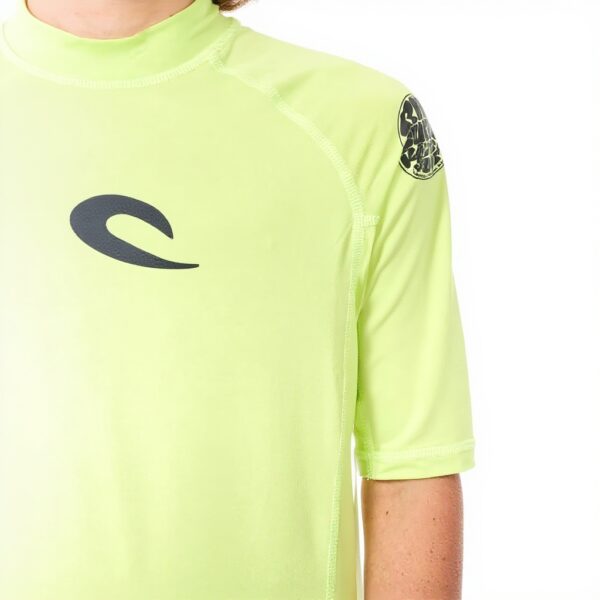 Rip Curl Maglietta Rash Guard Bambini UPF 50 Verde Lime