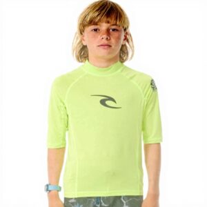 Rip Curl Maglietta Rash Guard Bambini UPF 50 Verde Lime