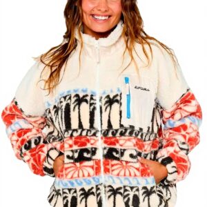 Rip Curl Fleece Donna Giacche Beige Oceanic Full Zip