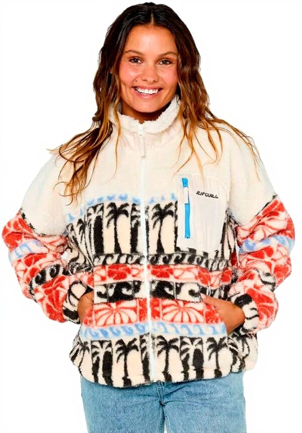 Rip Curl Fleece Donna Giacche Beige Oceanic Full Zip
