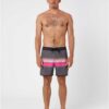 Pantaloncini da bagno uomo RIP CURL nero rosa blu liscio-5