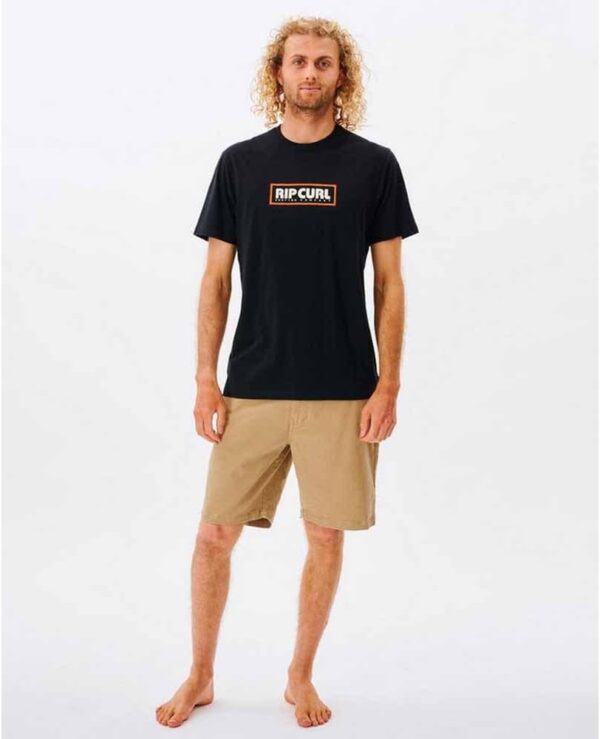 T-shirt Uomo Rip Curl 100% Cotone Bio Stampa Nero-3