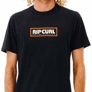 T-shirt Uomo Rip Curl 100% Cotone Bio Stampa Nero-0
