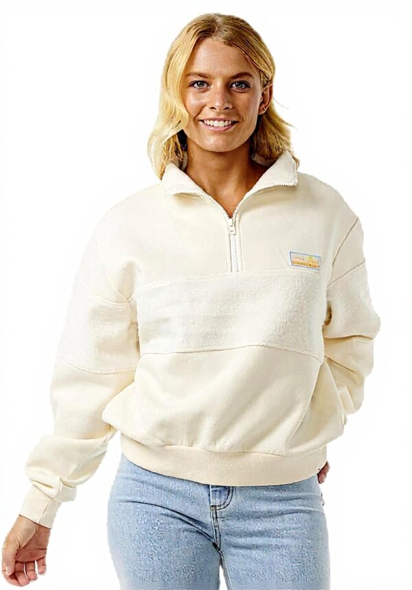 Felpa donna Rip Curl pile cerniera frontale Beige XL