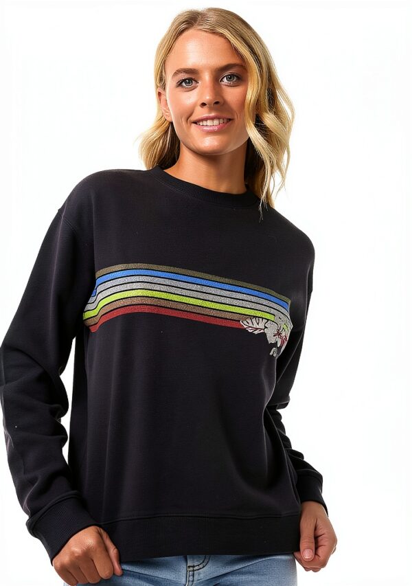 Maglietta Donna Rip Curl Nero Slavato 100% Cotone Comoda-1