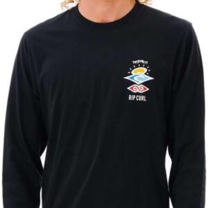 Rip Curl Nero Uomo Maglia Tecnica Sportiva Comfort-0