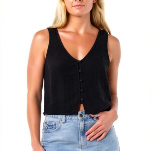 Camicia Donna Rip Curl Cotone Garza Nero Bianco-0